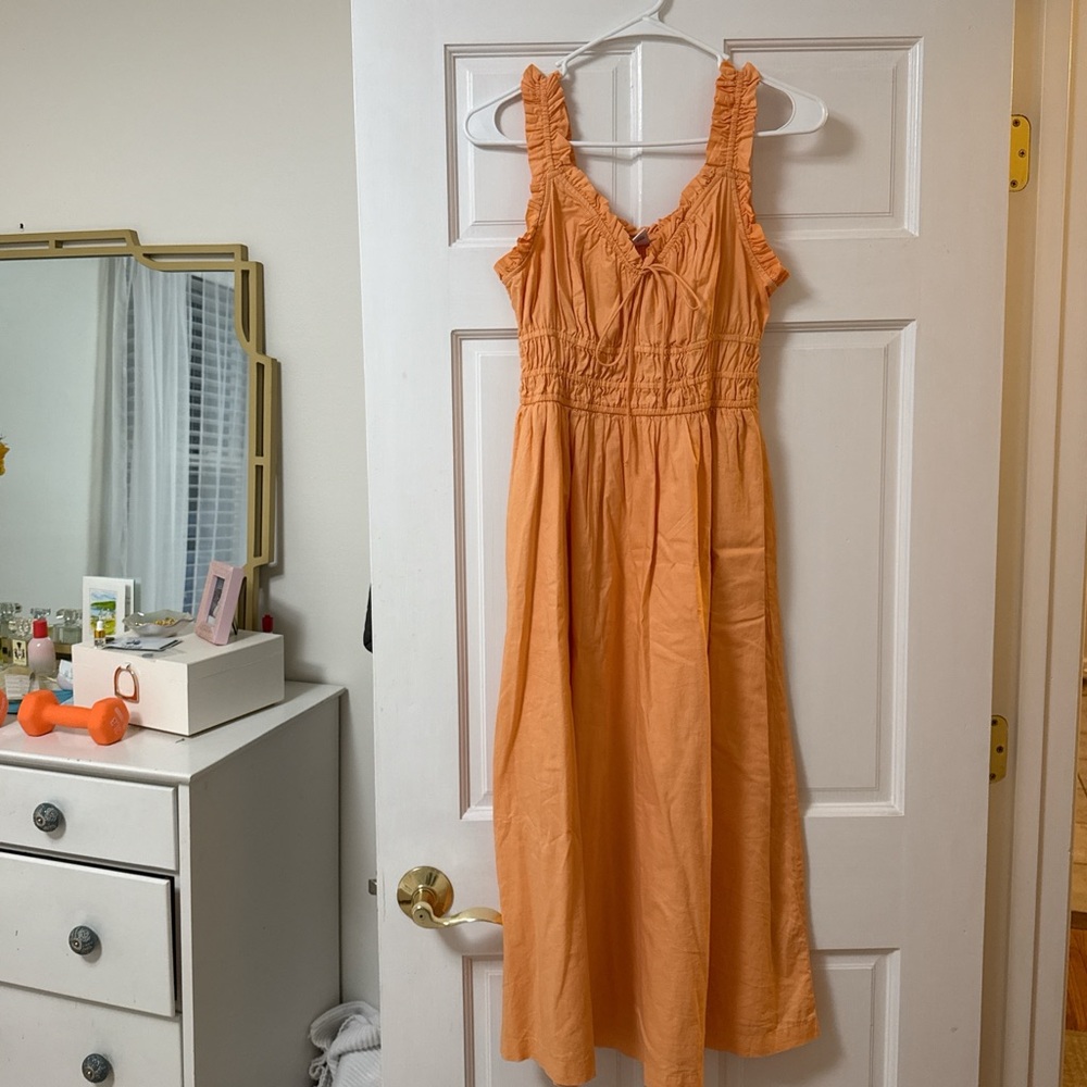 Old Navy Vibrant Orange Ruffle Dress